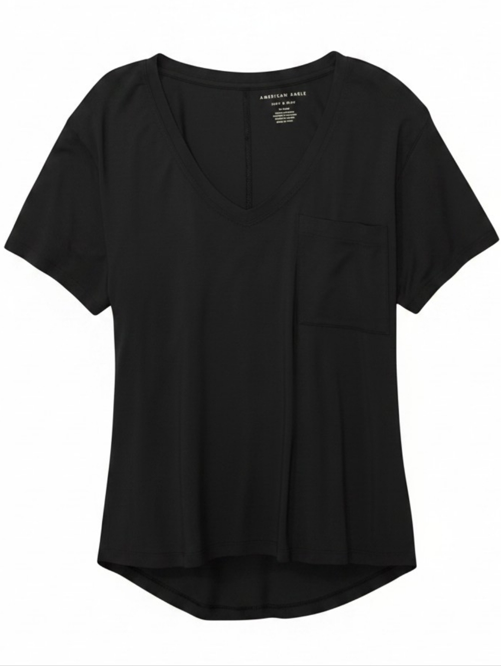 American Eagle Outfitters Soft & Sexy V-Neck Pocket Tee Black Medium